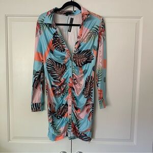 Miss Avenue tropical long sleeve dress